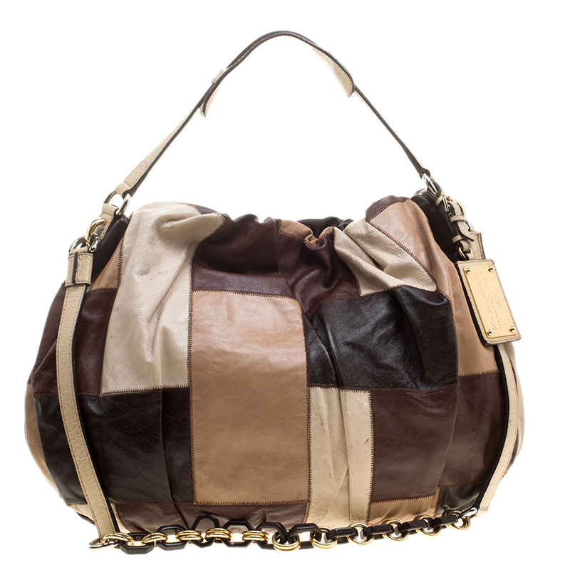 Dolce & Gabbana Multicolor Patchwork Leather Miss Night And Day Hobo